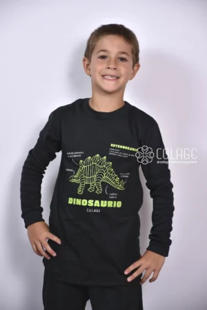 535 Pijama Interlock Liso C/Es Dino