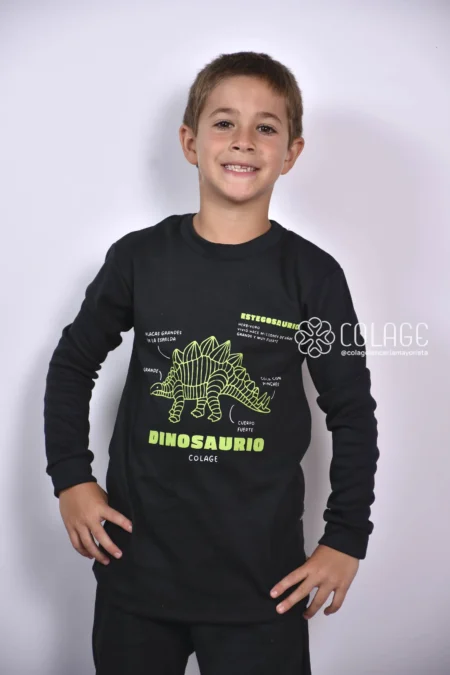 535 Pijama Interlock Liso C/Es Dino