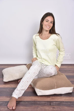 388 Pant Modal Sub Rayitas + Flores C/Estamp