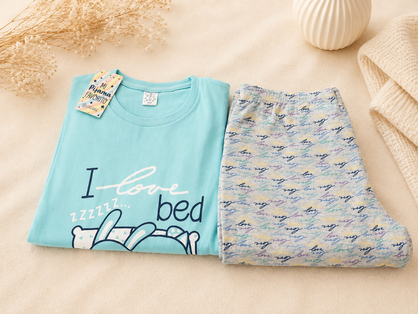 357 Pijama Juvenil Interlock Estampado Love Bed - Imagen 4