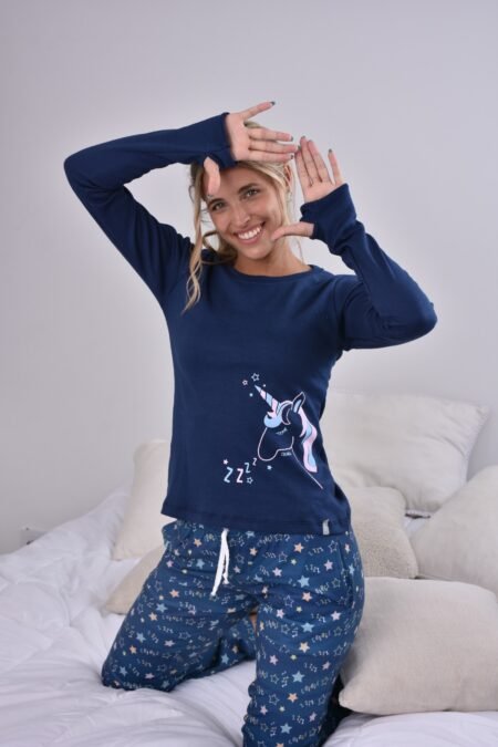 354 Pantalón C/Camiseta Interlock C/Estampa Unicornio
