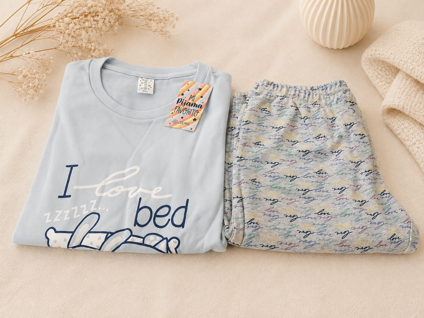 357 Pijama Juvenil Interlock Estampado Love Bed - Imagen 3